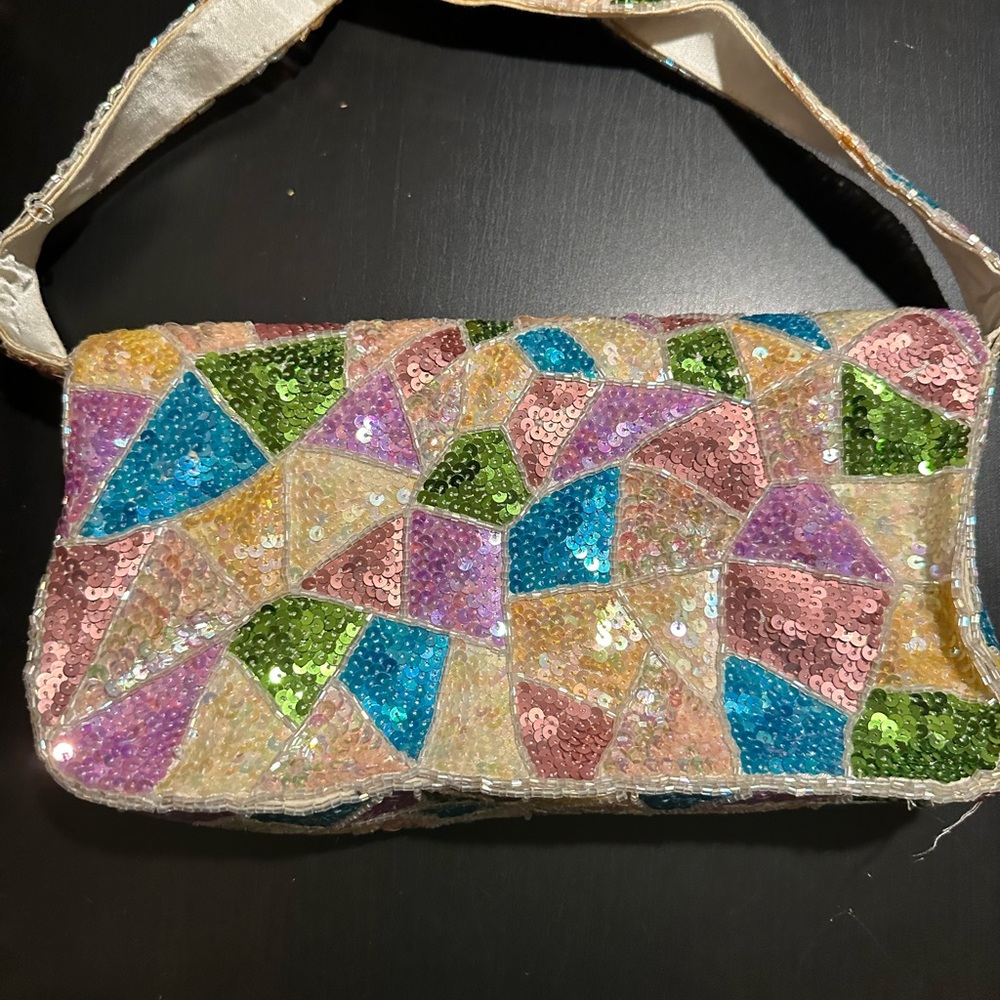 Color Block Sequins Purse - Picture 2 of 3